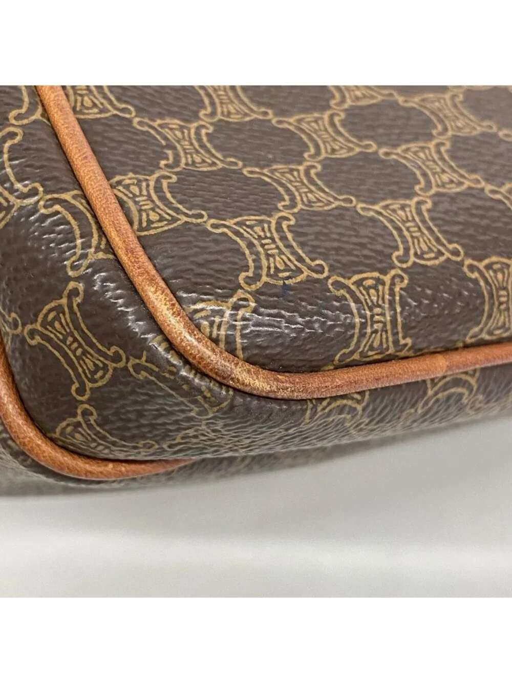 Celine Shoulder Bag Macadam Brown Gold